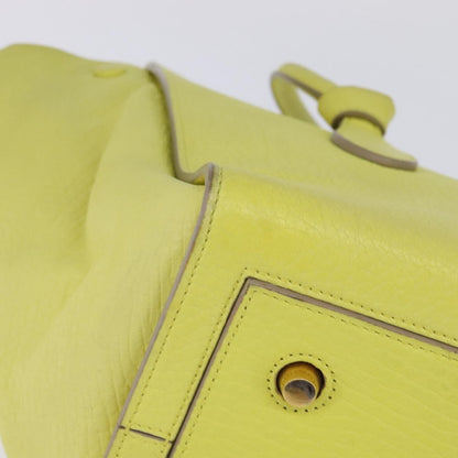 Celine Tie Knot Tote Smooth Leather, YELLOW, LEATHER, Tote bag