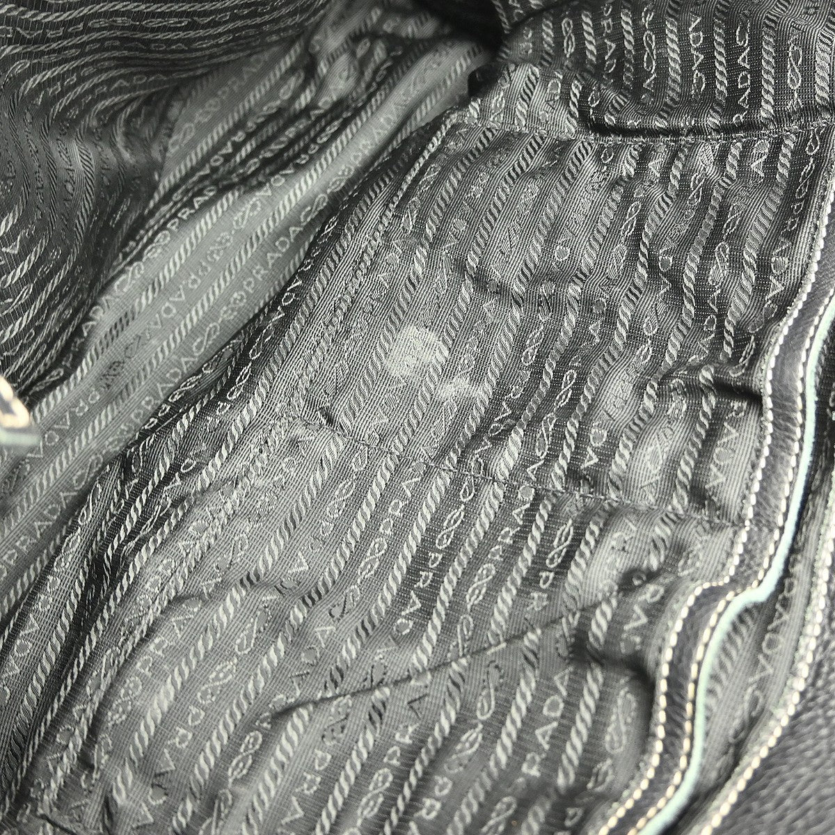 Prada Vintage Tote Leather, BLACK, LEATHER, Tote bag