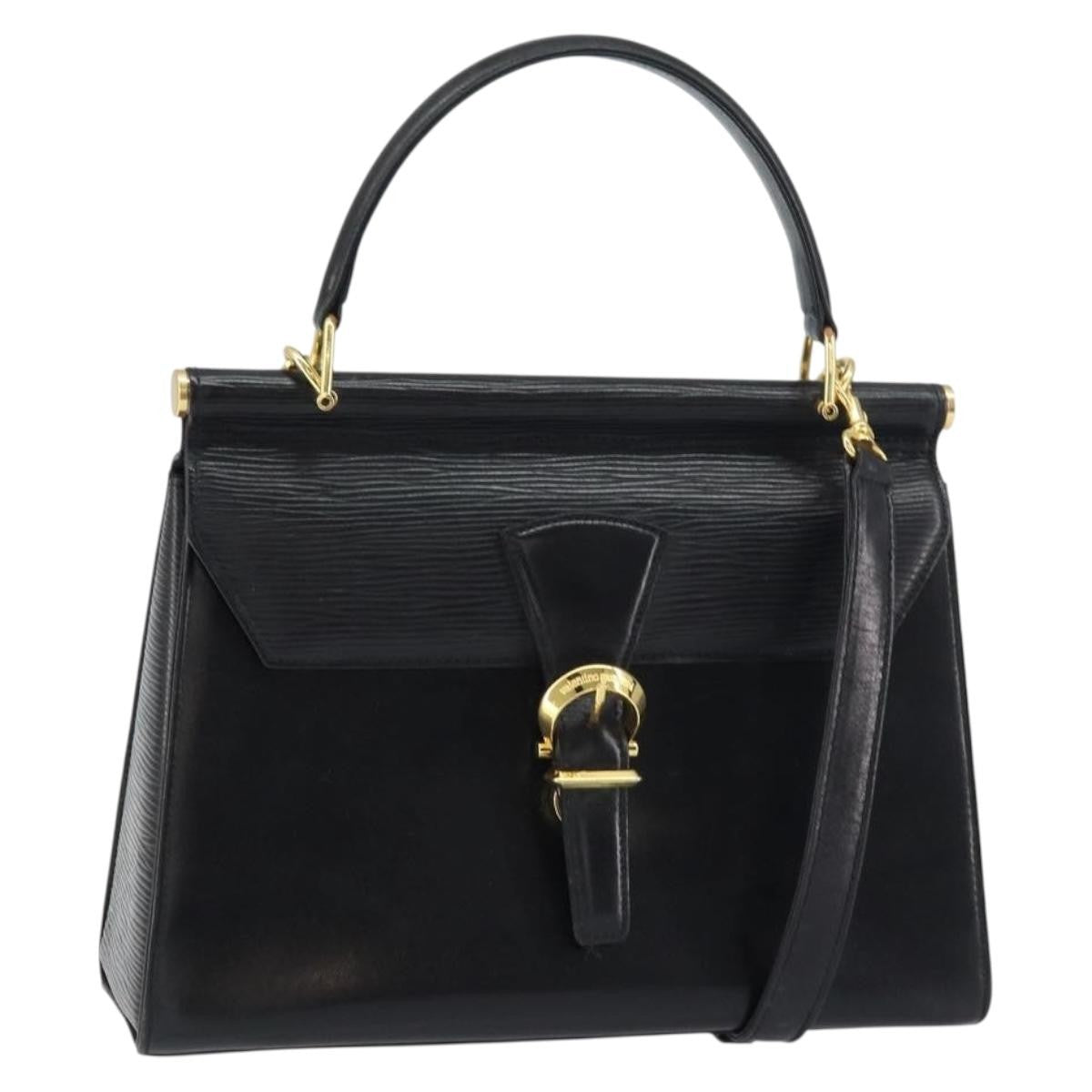 Valentino Garavani Vintage Handbag Leather, BLACK, LEATHER, Handbag