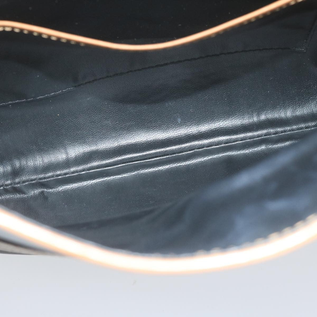 Celine Logo Triomphe Pouch Leather, BLACK, LEATHER, Clutche & pouche