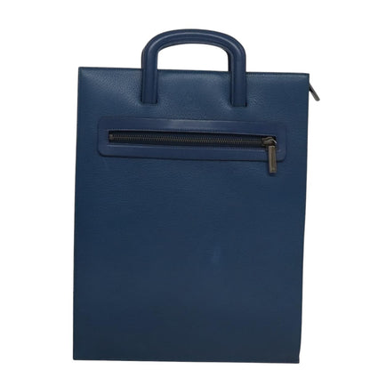 Christian Louboutin Trictrac Portfolio Bag Leather and Spiked Leather, BLUE, LEATHER, Handbag