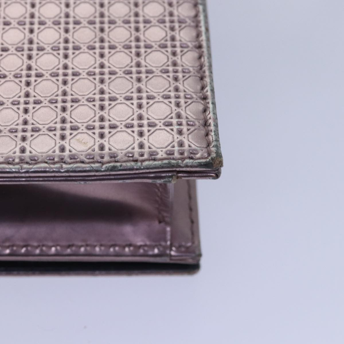 Christian Dior Lady Dior Croisiere Chain Wallet Micro Cannage Metallic Calfskin, PINK, LEATHER, Shoulder bag