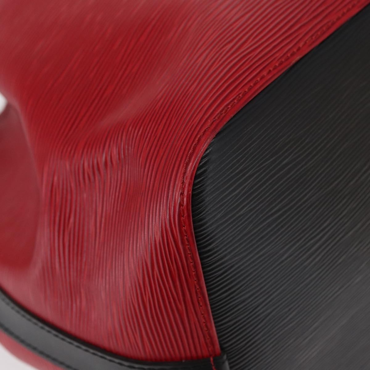 Louis Vuitton Bicolor Petit Noe Handbag Epi Leather, BLACK, LEATHER, Shoulder bag