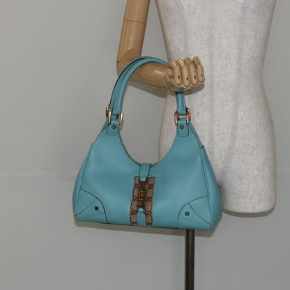 Gucci Joy Bardot Hobo Leather, BLUE, LEATHER, Shoulder bag