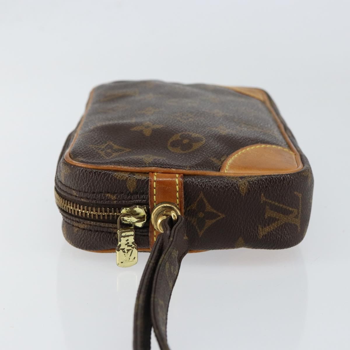 Louis Vuitton Marly Dragonne Clutch Monogram Canvas, BROWN, CANVAS, Clutche & pouche