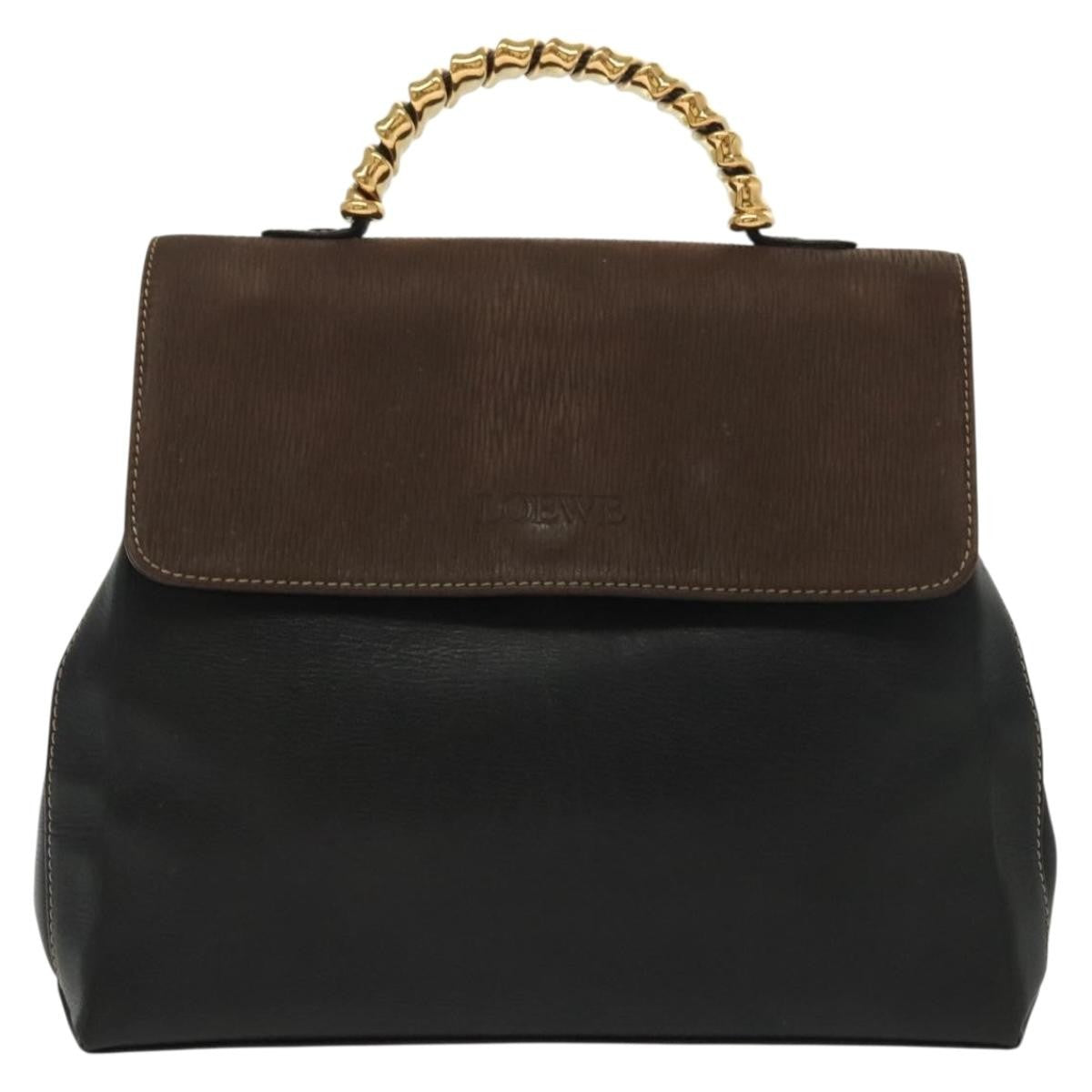 Loewe Vintage Velazquez Top Handle Bag Leather, BLACK, LEATHER, Handbag