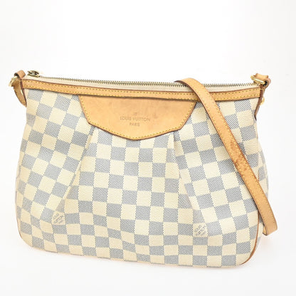Louis Vuitton Siracusa Handbag Damier, WHITE, CANVAS, Shoulder bag