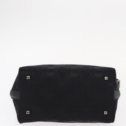 Salvatore Ferragamo Gancini Shoulder Bag Nylon, BLACK, LEATHER, Shoulder bag