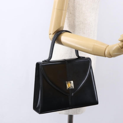 Saint Laurent Vintage Handbag Leather, BLACK, LEATHER, Handbag