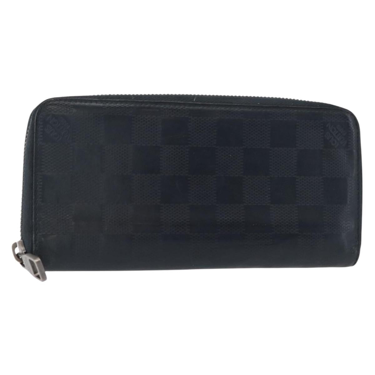 Louis Vuitton Zippy wallet vertical Damier Infini Leather, NAVY, LEATHER, Wallets