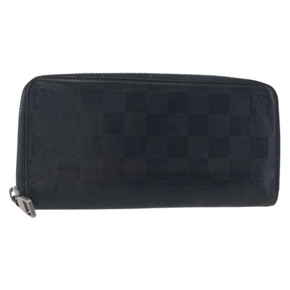 Louis Vuitton Zippy wallet vertical Damier Infini Leather, NAVY, LEATHER, Wallets