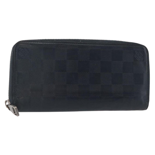 Louis Vuitton Zippy wallet vertical Damier Infini Leather, NAVY, LEATHER, Wallets