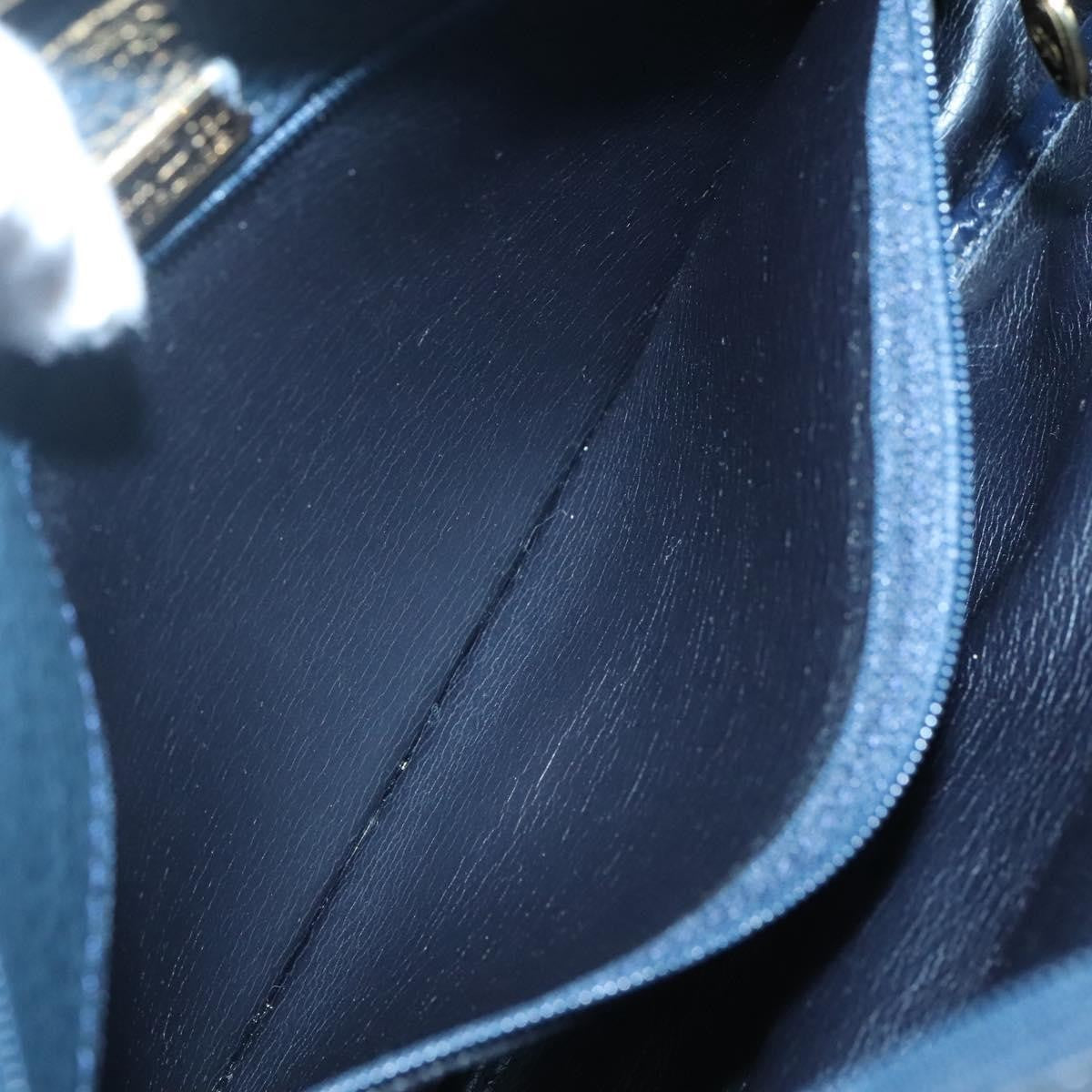 Christian Dior Vintage Flap Crossbody Bag Leather, NAVY, LEATHER, Shoulder bag