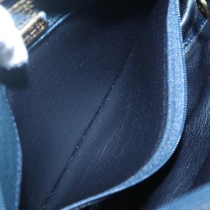 Christian Dior Vintage Flap Crossbody Bag Leather, NAVY, LEATHER, Shoulder bag