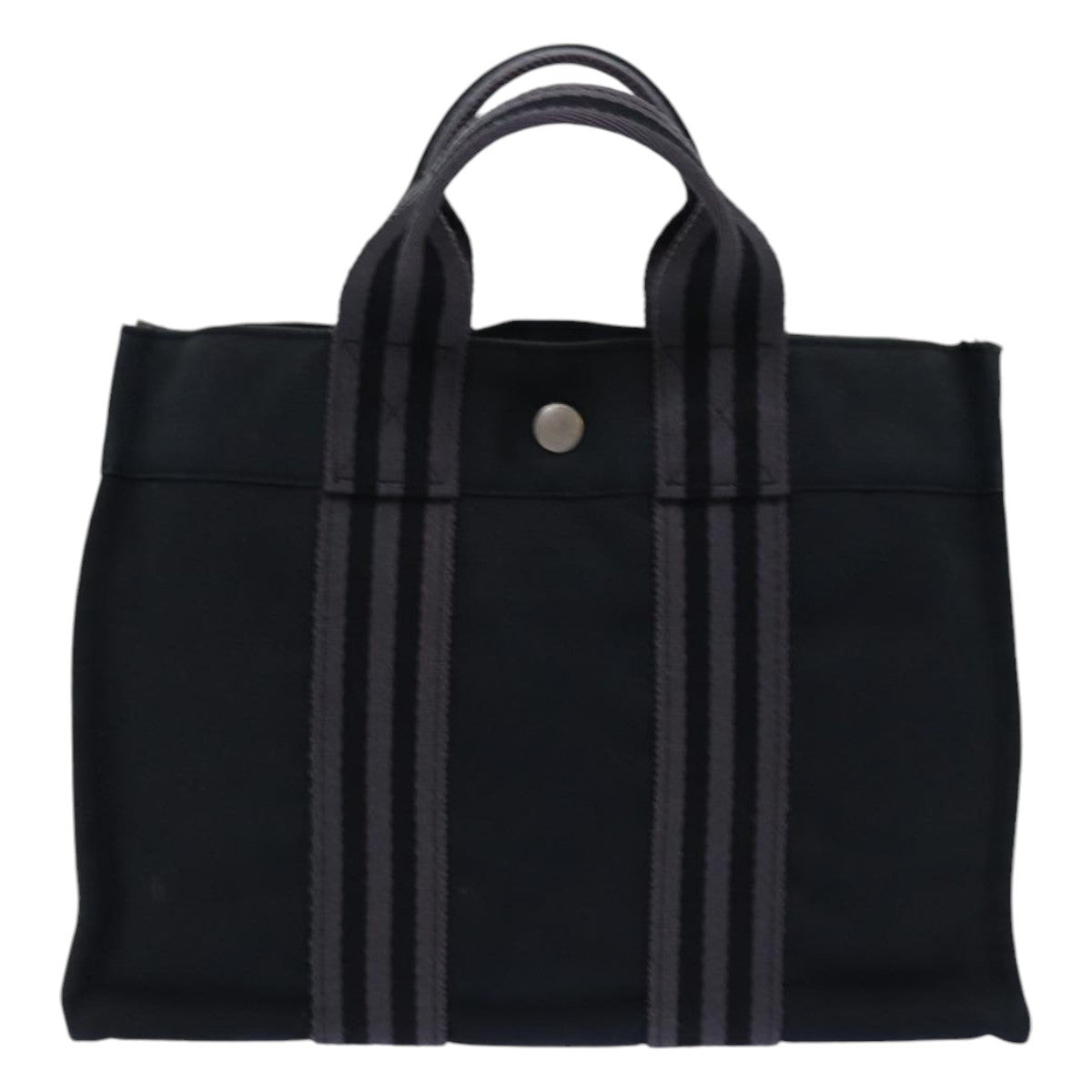 Hermes Fourre Tout Tote Canvas, GRAY, CANVAS, Tote bag