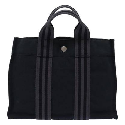 Hermes Fourre Tout Tote Canvas, GRAY, CANVAS, Tote bag