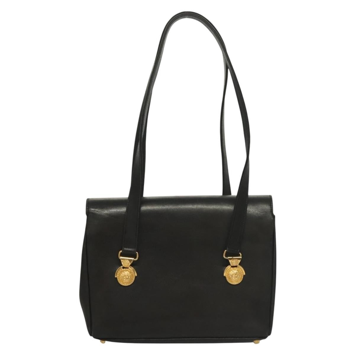 Versace Vintage Flap Shoulder Bag Leather, GOLD, LEATHER, Shoulder bag