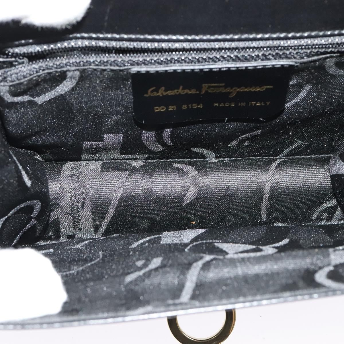 Salvatore Ferragamo Gancini Shoulder Bag Leather, BLACK, LEATHER, Shoulder bag