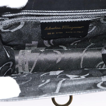 Salvatore Ferragamo Gancini Shoulder Bag Leather, BLACK, LEATHER, Shoulder bag