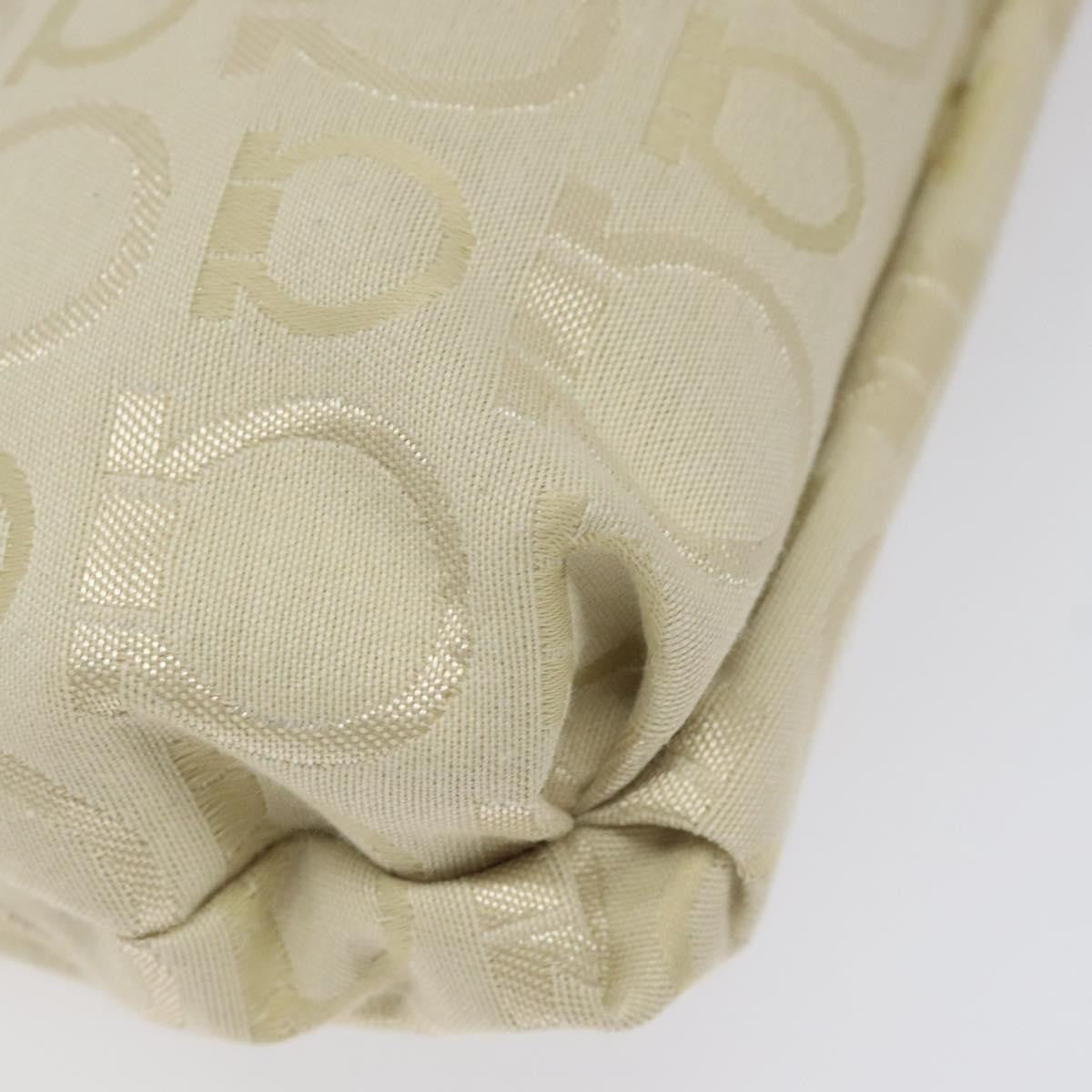 Salvatore Ferragamo Gancini Shoulder Bag Canvas, BEIGE, CANVAS, Shoulder bag