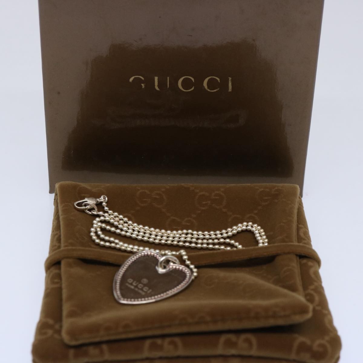 Gucci Heart Necklace Silver, SILVER, SILVER, Necklace