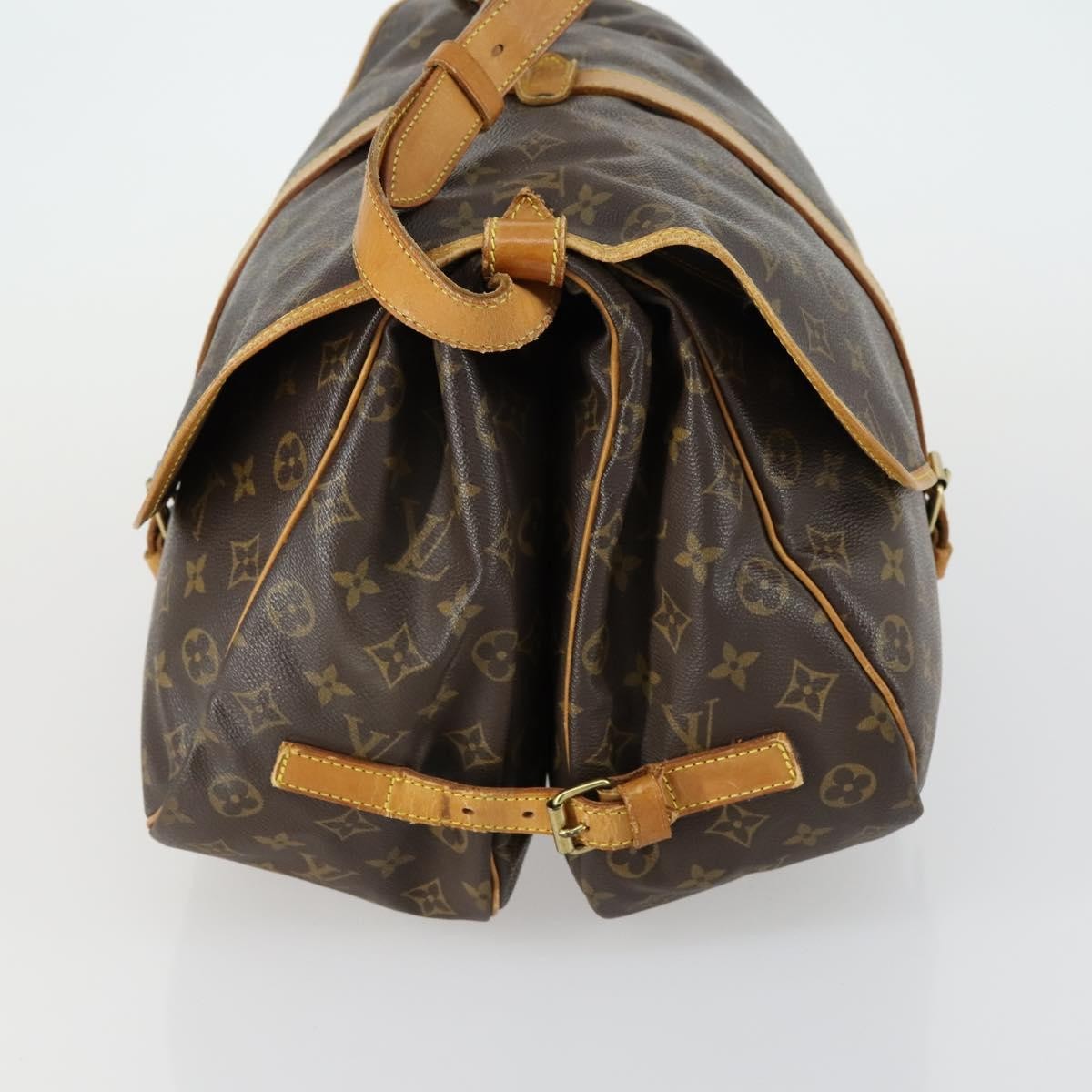 Louis Vuitton Saumur Handbag Monogram Canvas, BROWN, CANVAS, Shoulder bag