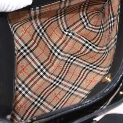 Burberry Vintage Handbag Leather, BLACK, LEATHER, Handbag