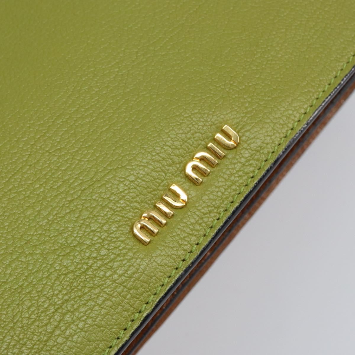 Miu Miu Madras Convertible Compartment Tote Leather, GREEN, LEATHER, Handbag