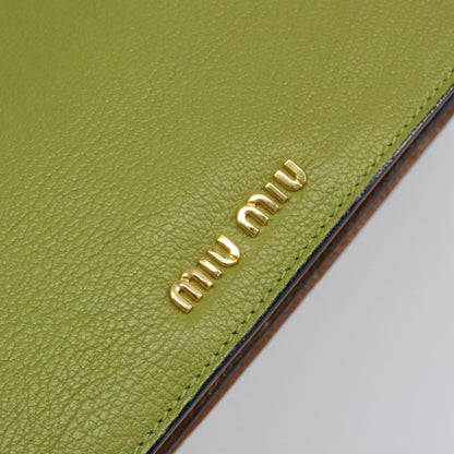 Miu Miu Madras Convertible Compartment Tote Leather, GREEN, LEATHER, Handbag