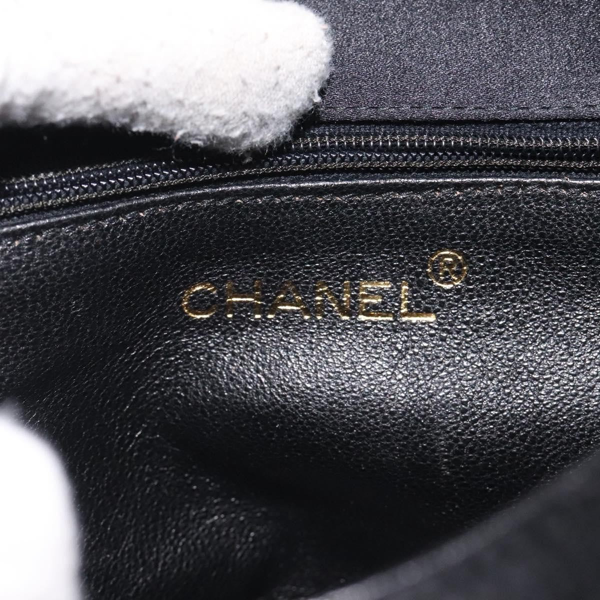 Chanel Vintage Camellia Flap Crossbody Bag Silk, BLACK, SILK, Shoulder bag