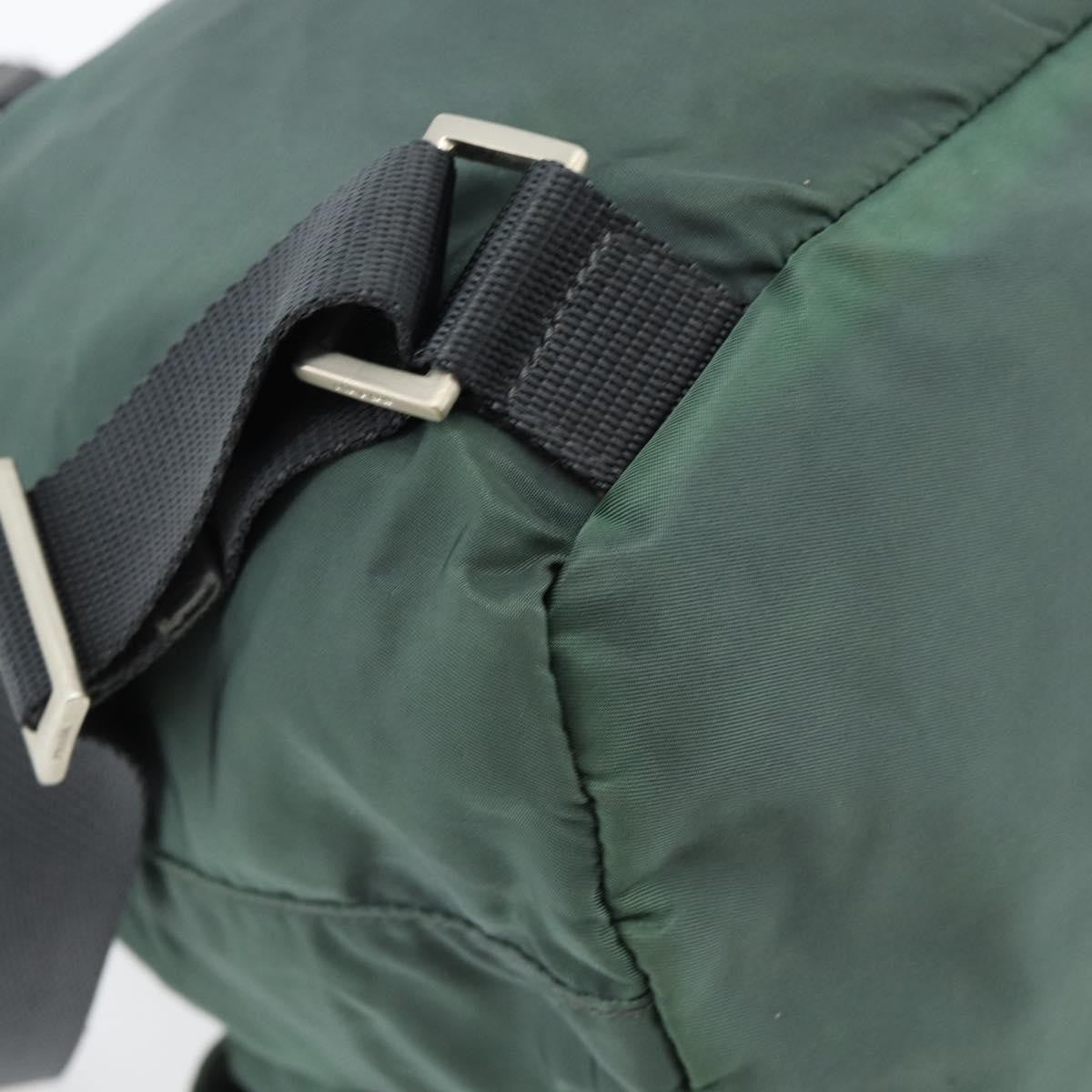 Prada Double Front Pocket Backpack Tessuto, Green, Nylon, Backpack