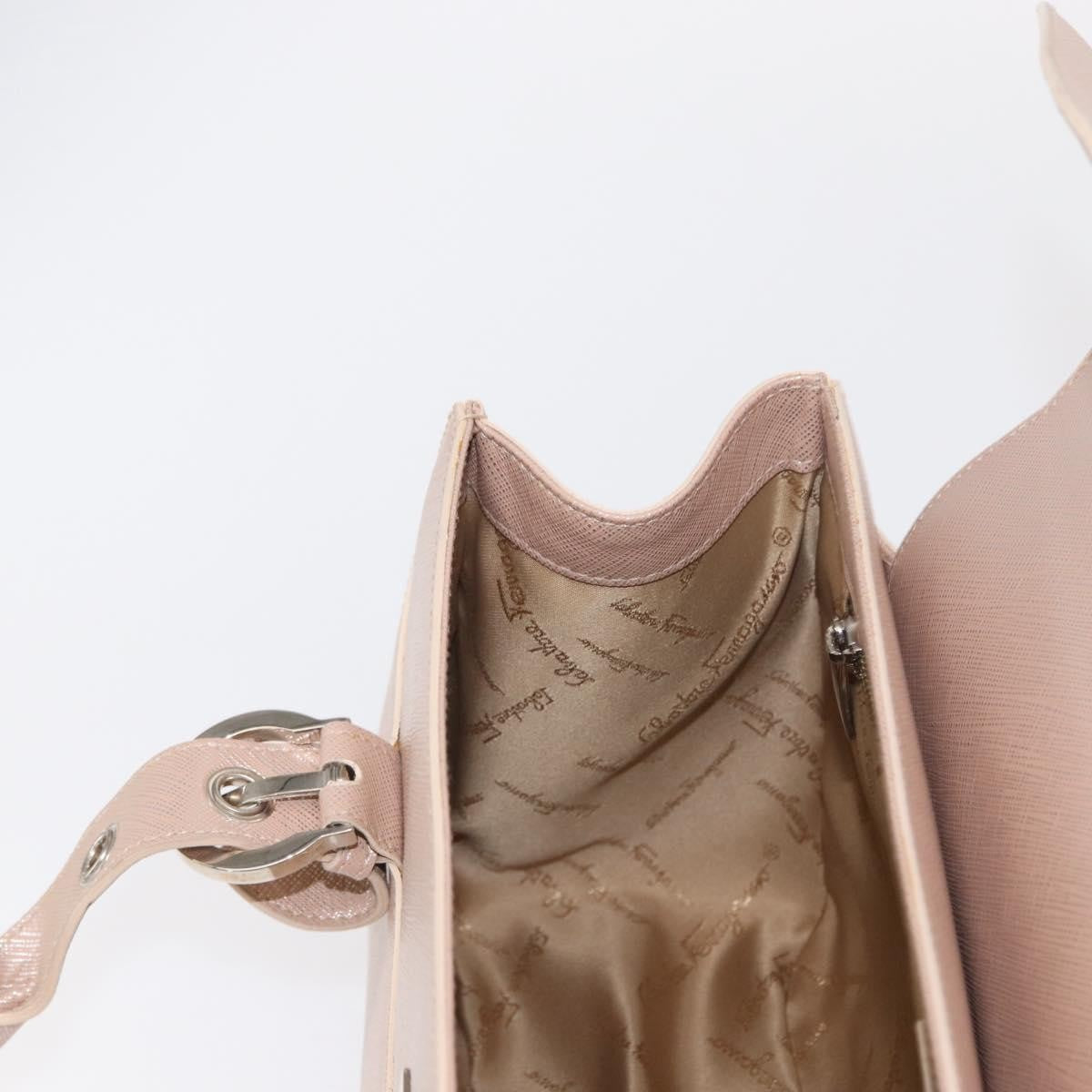 Salvatore Ferragamo Gancini Shoulder Bag Leather, PINK, LEATHER, Shoulder bag