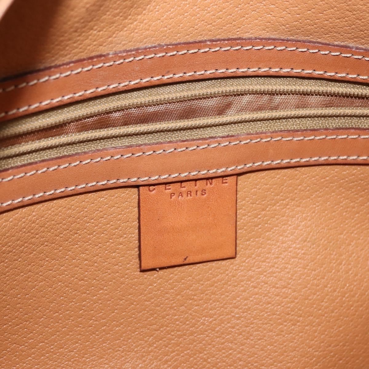 Celine Vintage Macadam Handbag Canvas and Leather, BROWN, CANVAS, Handbag