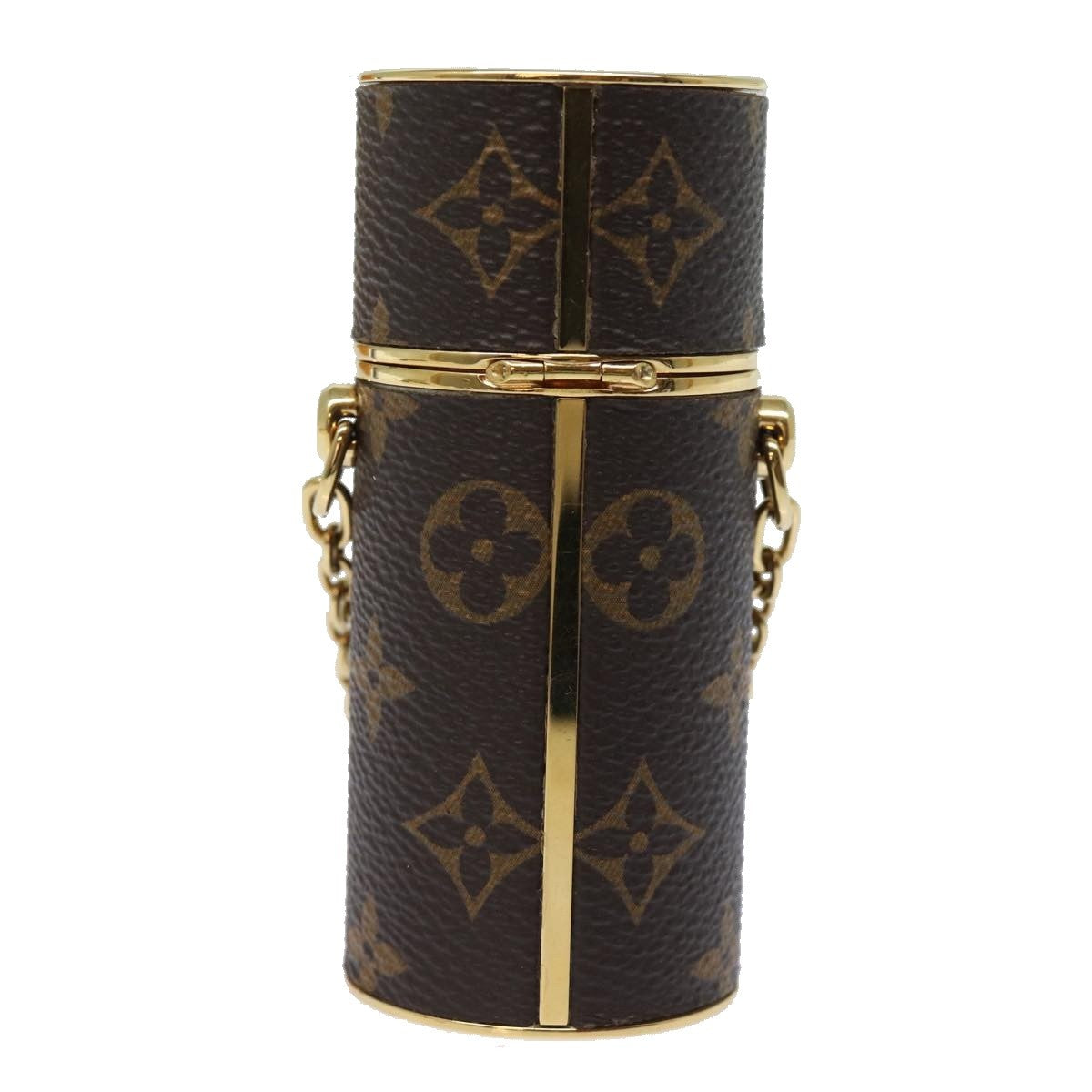 Louis Vuitton Lipstick Case on Chain Monogram Canvas, BROWN, CANVAS, Clutche & pouche