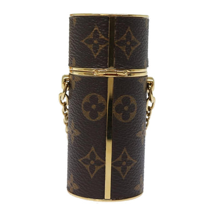Louis Vuitton Lipstick Case on Chain Monogram Canvas, BROWN, CANVAS, Clutche & pouche