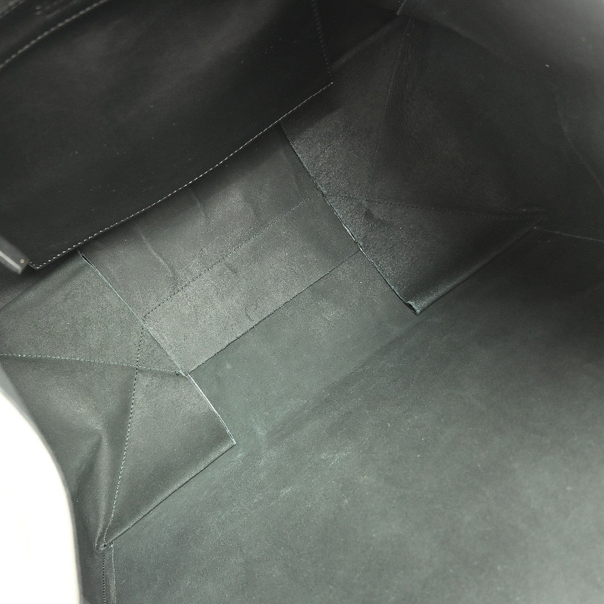 Celine Horizontal Cabas Tote Leather, BLACK, LEATHER, Tote bag