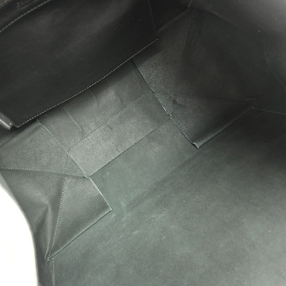 Celine Horizontal Cabas Tote Leather, BLACK, LEATHER, Tote bag