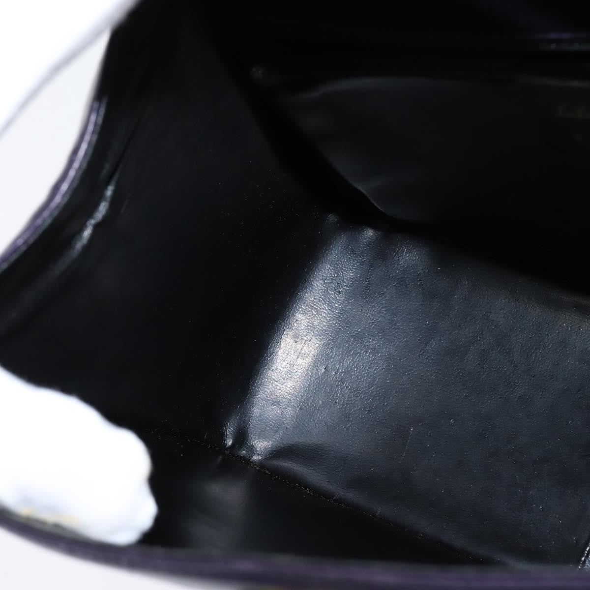 Salvatore Ferragamo Gancini Shoulder Bag Leather, NAVY, LEATHER, Shoulder bag