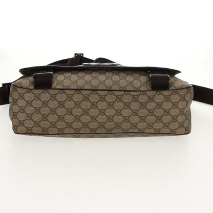 Gucci Interlocking G Messenger Bag GG Coated Canvas, BROWN, PVC, Crossbody bag