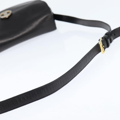 Celine Shoulder Bag Leather, BLACK, LEATHER, Shoulder bag