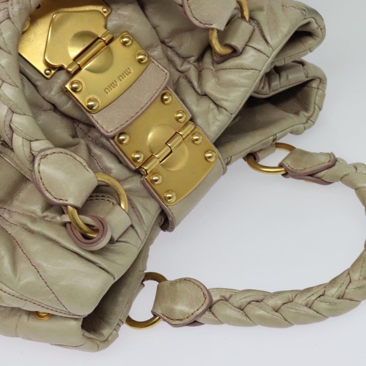 Miu Miu Coffer Convertible Satchel Matelasse Leather, BEIGE, LEATHER, Handbag