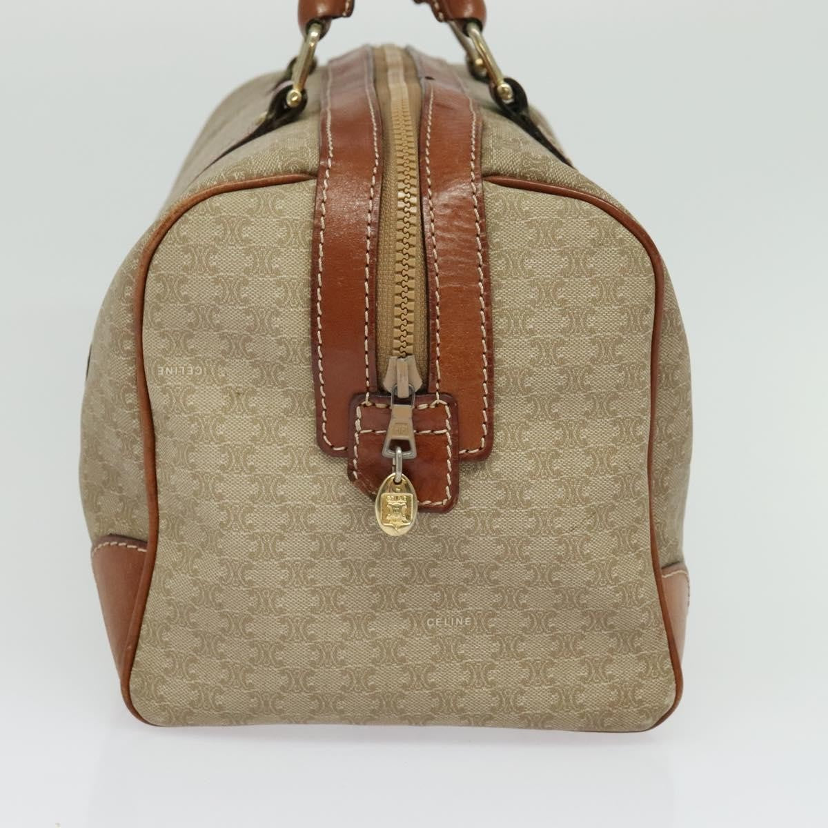 Celine Vintage Duffle Bag Macadam Coated Canvas, BEIGE, CANVAS, Travel bag