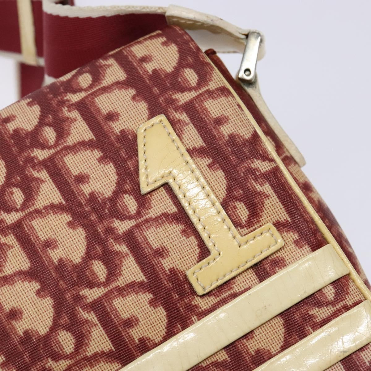 Christian Dior Vintage Flap Crossbody Bag Canvas, RED, CANVAS, Shoulder bag