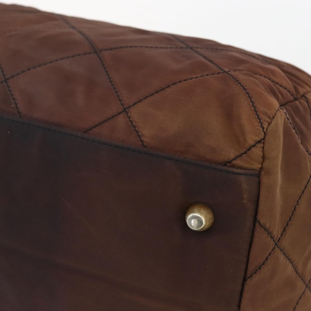 Prada Vintage Chain Handbag Tessuto, BROWN, NYLON, Handbag