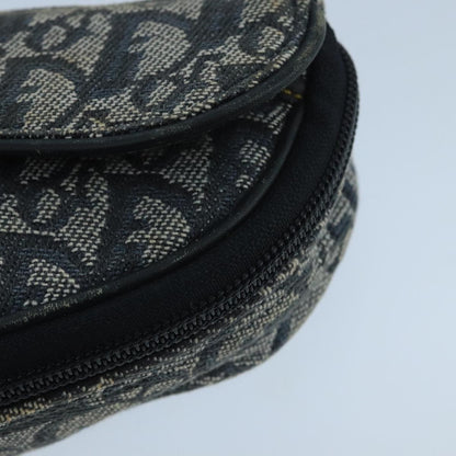 Christian Dior Vintage Saddle Coin Purse Diorissimo Canvas, NAVY, CANVAS, Clutche & pouche