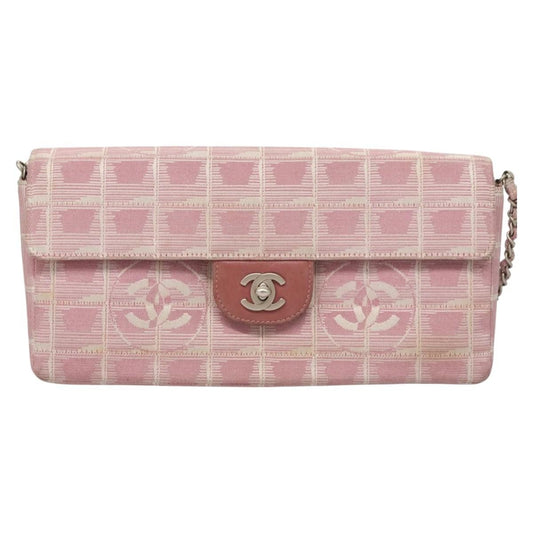 Chanel Travel Line Flap Bag Nylon, PINK, NYLON, Travel bag