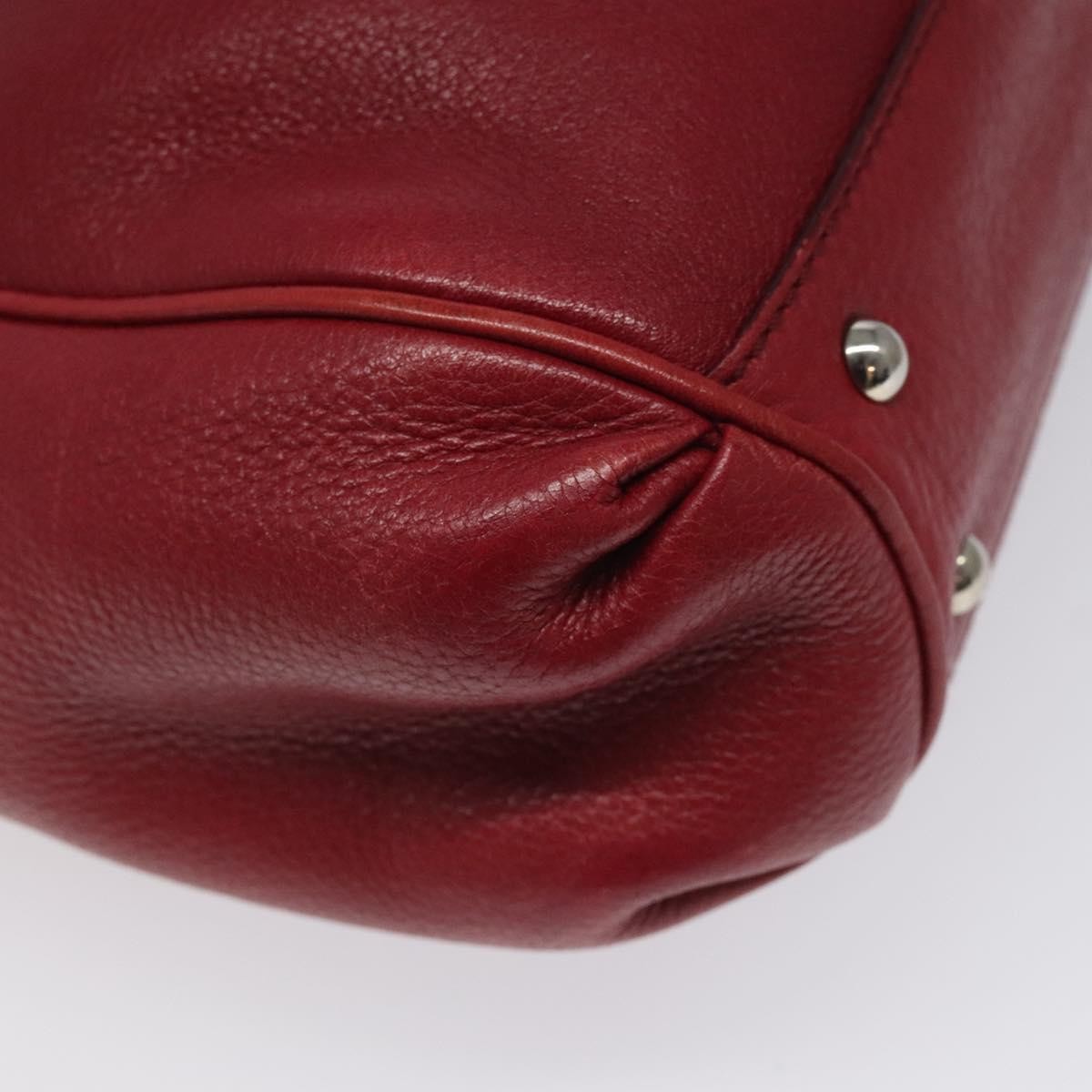 Salvatore Ferragamo Gancini handbag Leather, RED, LEATHER, Handbag