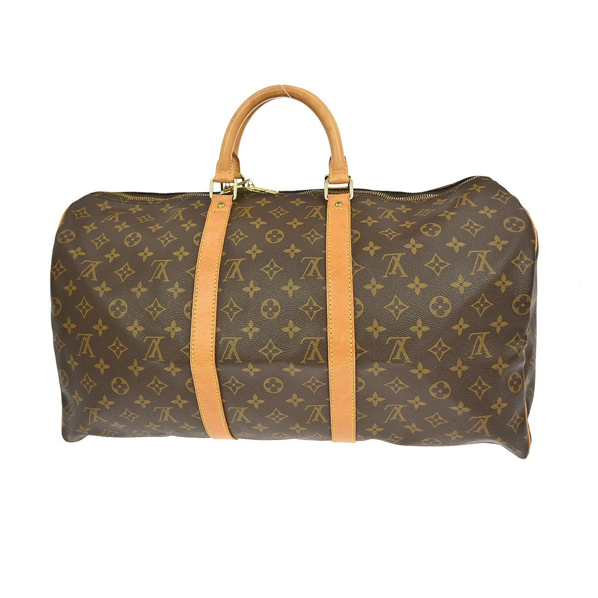 Louis Vuitton Keepall Bag Monogram Canvas, BROWN, CANVAS, Travel bag