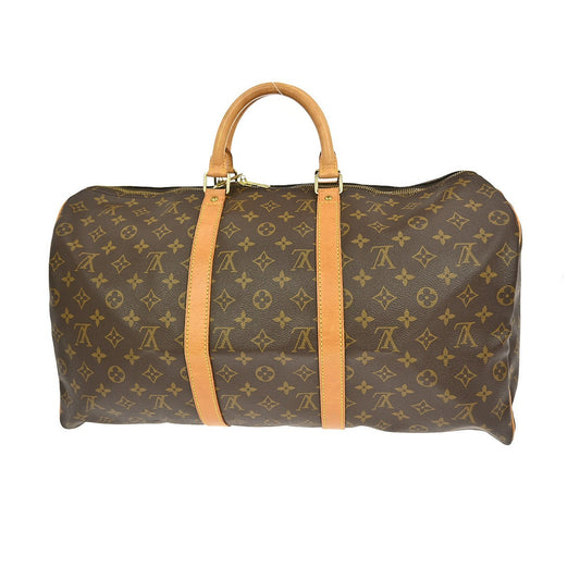 Louis Vuitton Keepall Bag Monogram Canvas, BROWN, CANVAS, Travel bag