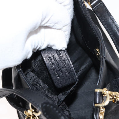 Salvatore Ferragamo W Chain Tote Leather, BLACK, LEATHER, Handbag